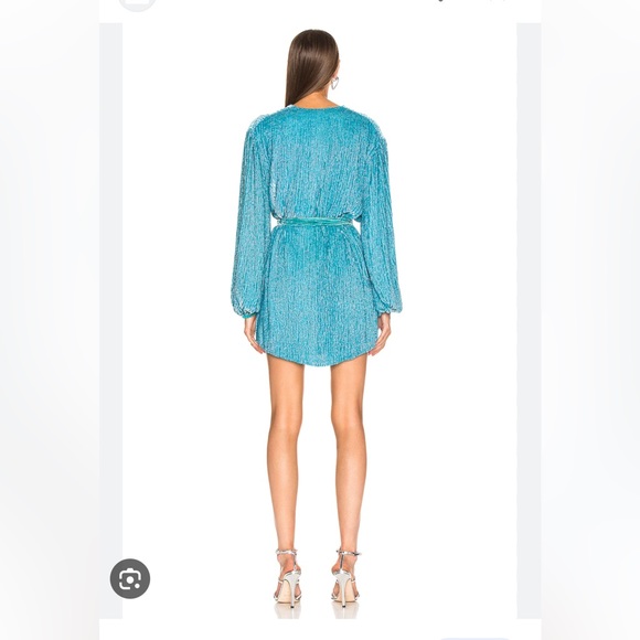 Retrofete Gabrielle 👗 Robe Wrap Dress 🩵 BLUE XS (rare color) stunning 🤩 - Picture 8 of 9